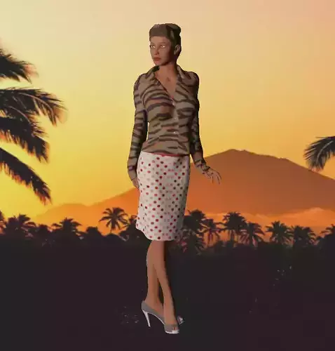 Tigerstripe Girl FREE 3D Model