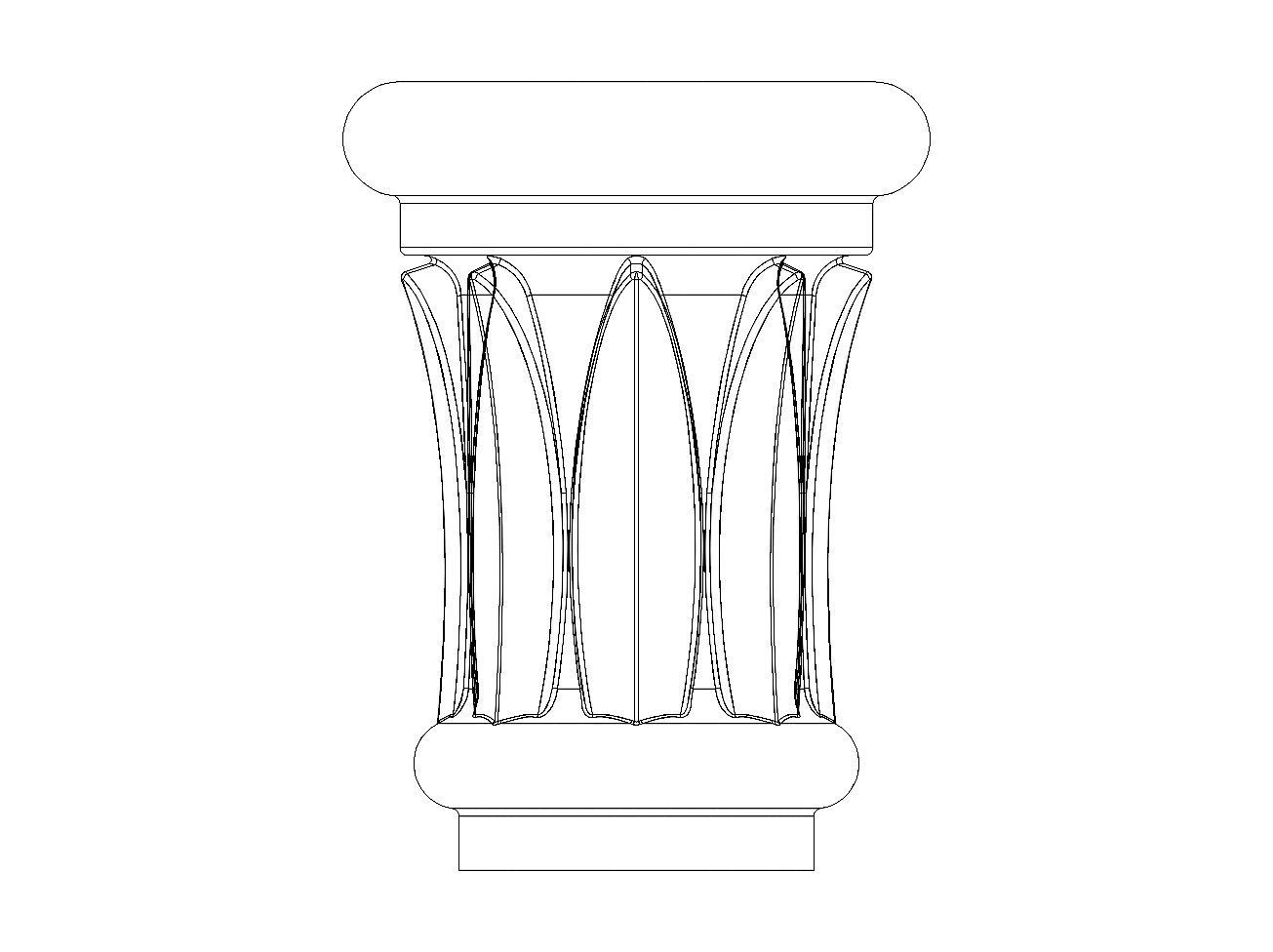 Papyrus Leaves Capital 3D print model_12