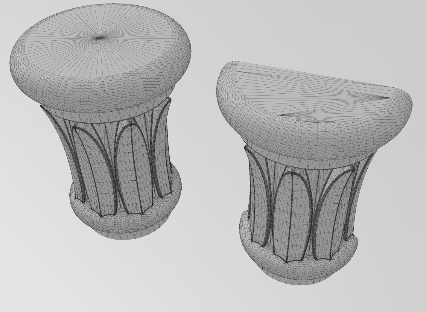 Papyrus Leaves Capital 3D print model_9