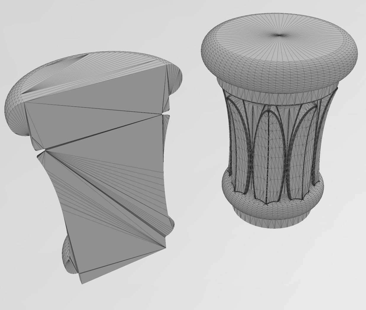 Papyrus Leaves Capital 3D print model_10