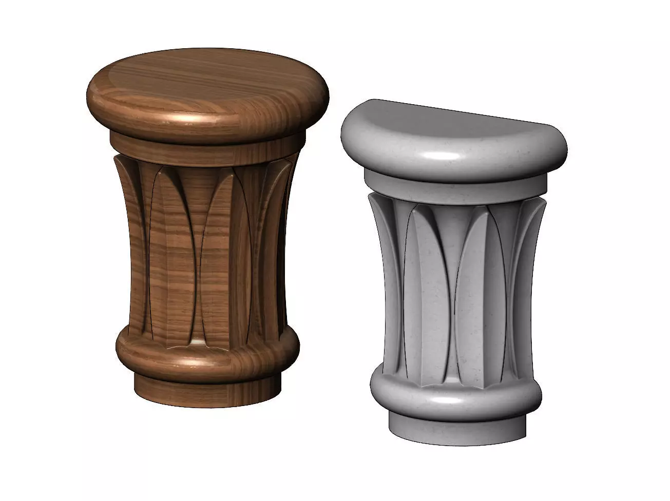 Papyrus Leaves Capital 3D print model_0