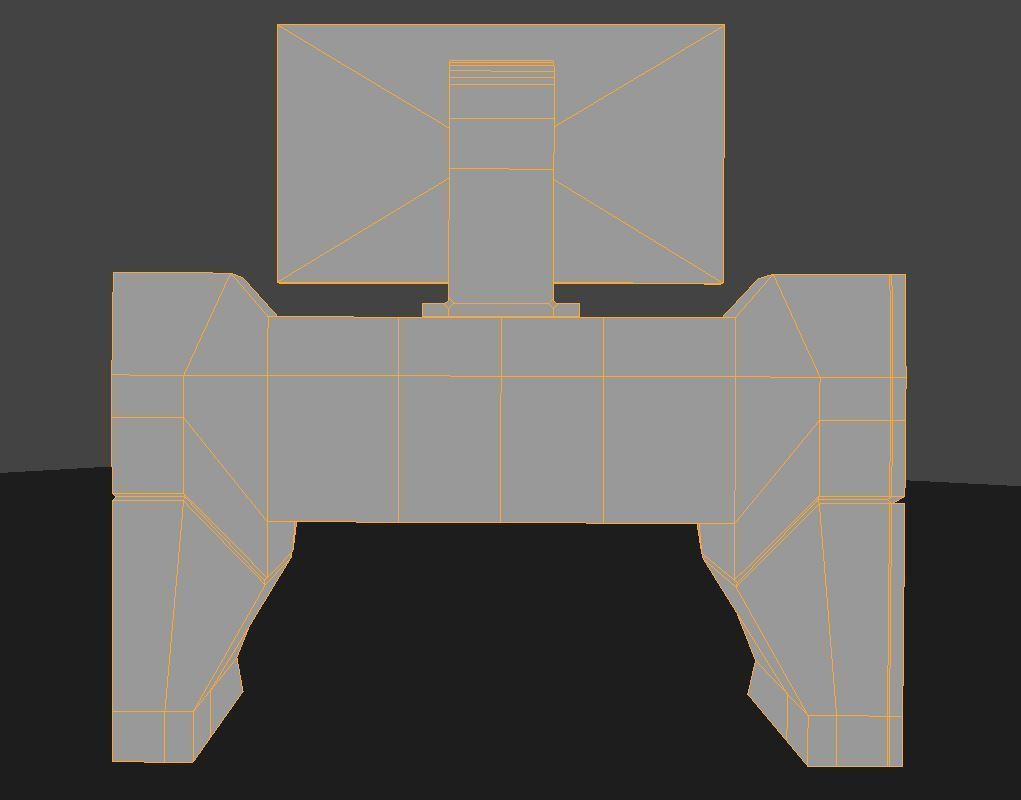 Desk scifi Low-poly 3D model_4