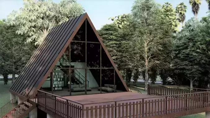 A FRAME HOUSE 3D model