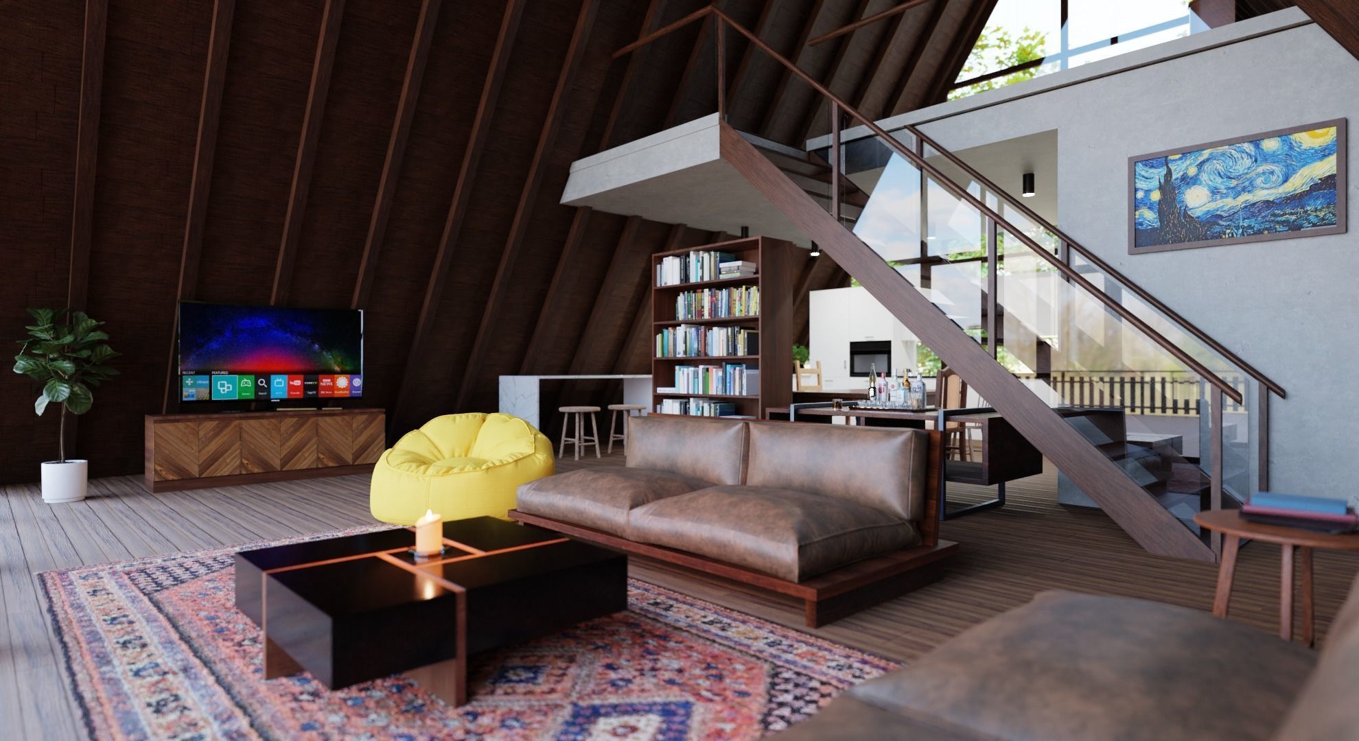 A FRAME HOUSE 3D model_1