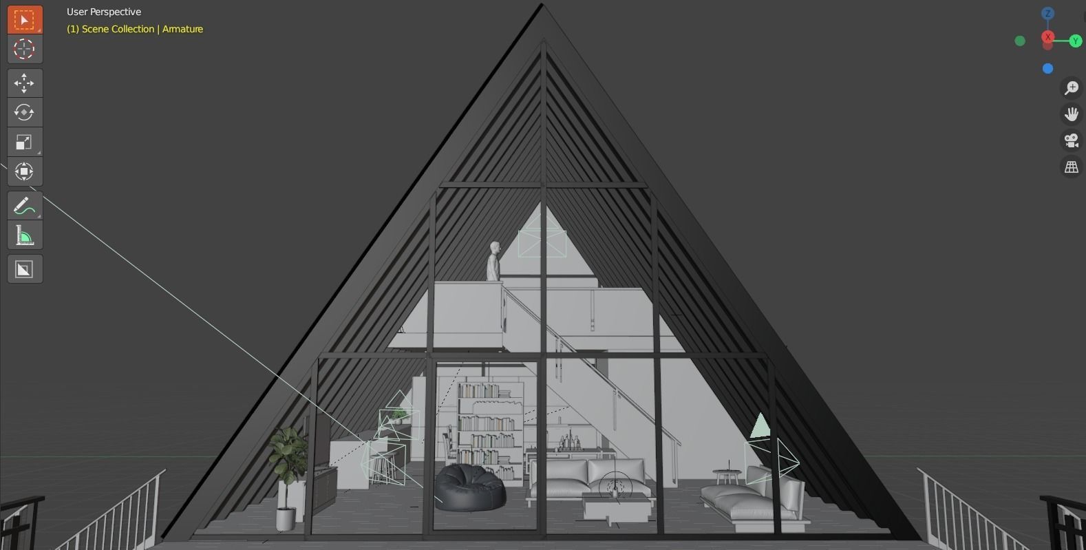 A FRAME HOUSE 3D model_4