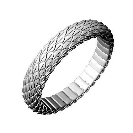 N025 Snake small texture ring 3D print model_4