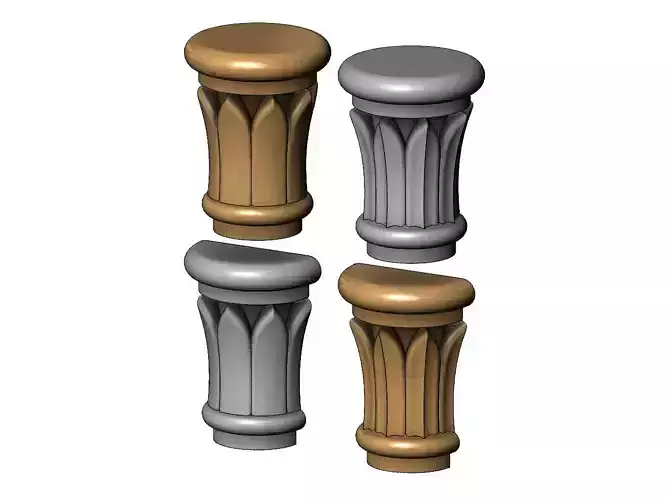 Simple Rose Leaves Column Capital