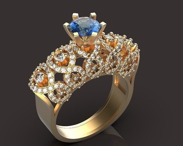 Solitaire ring  Silver Gold  Print 3D print model
