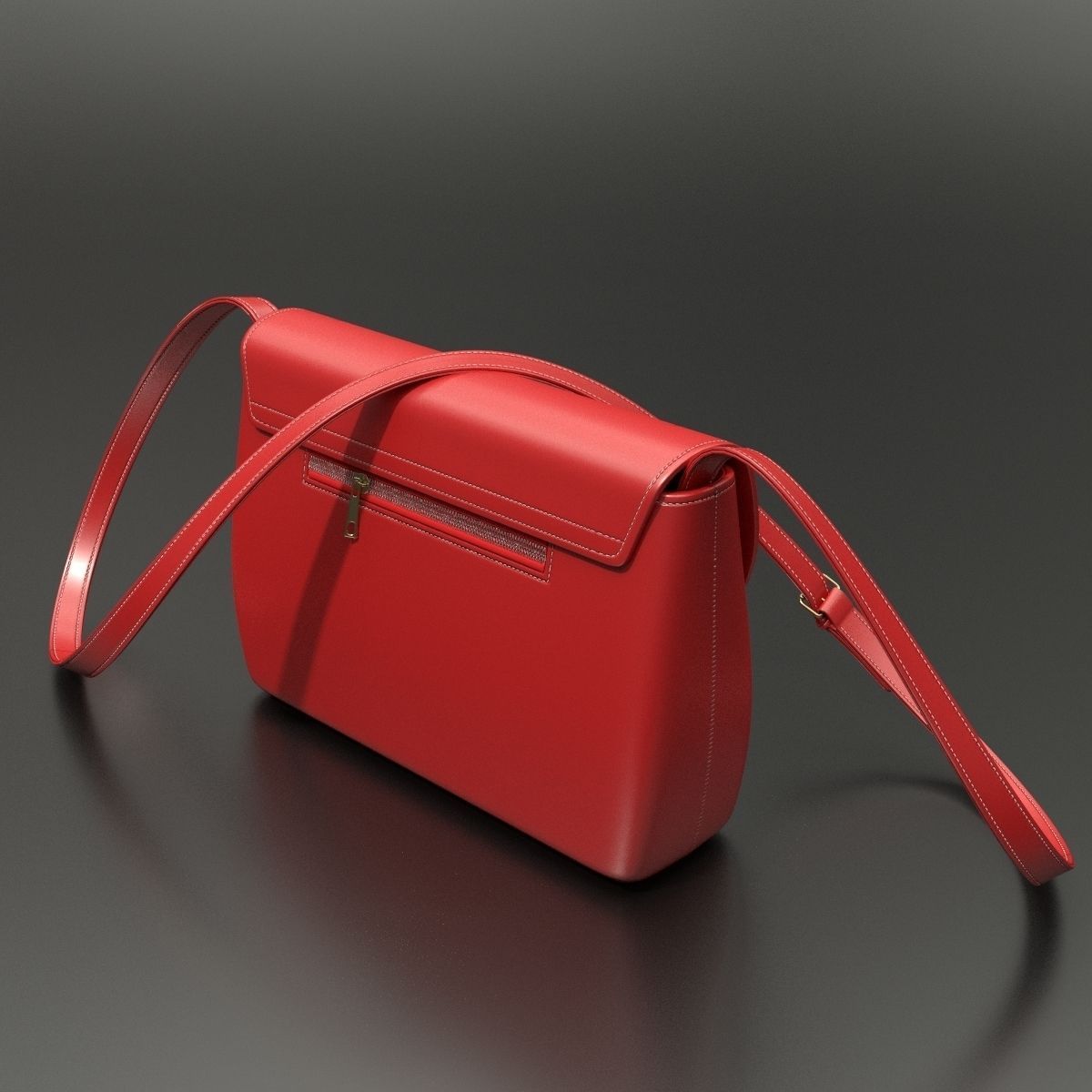Red handbag 3D model_9