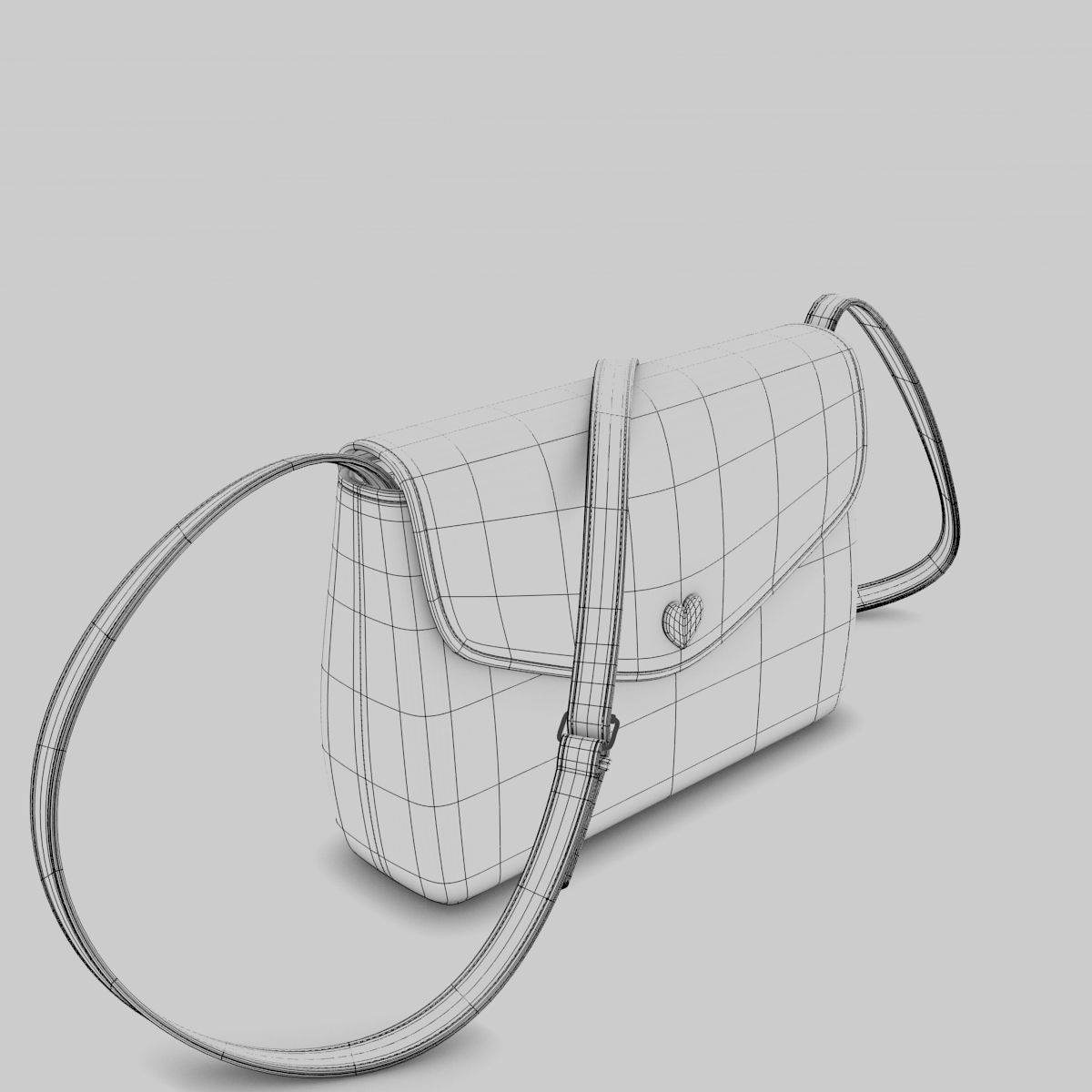 Red handbag 3D model_14
