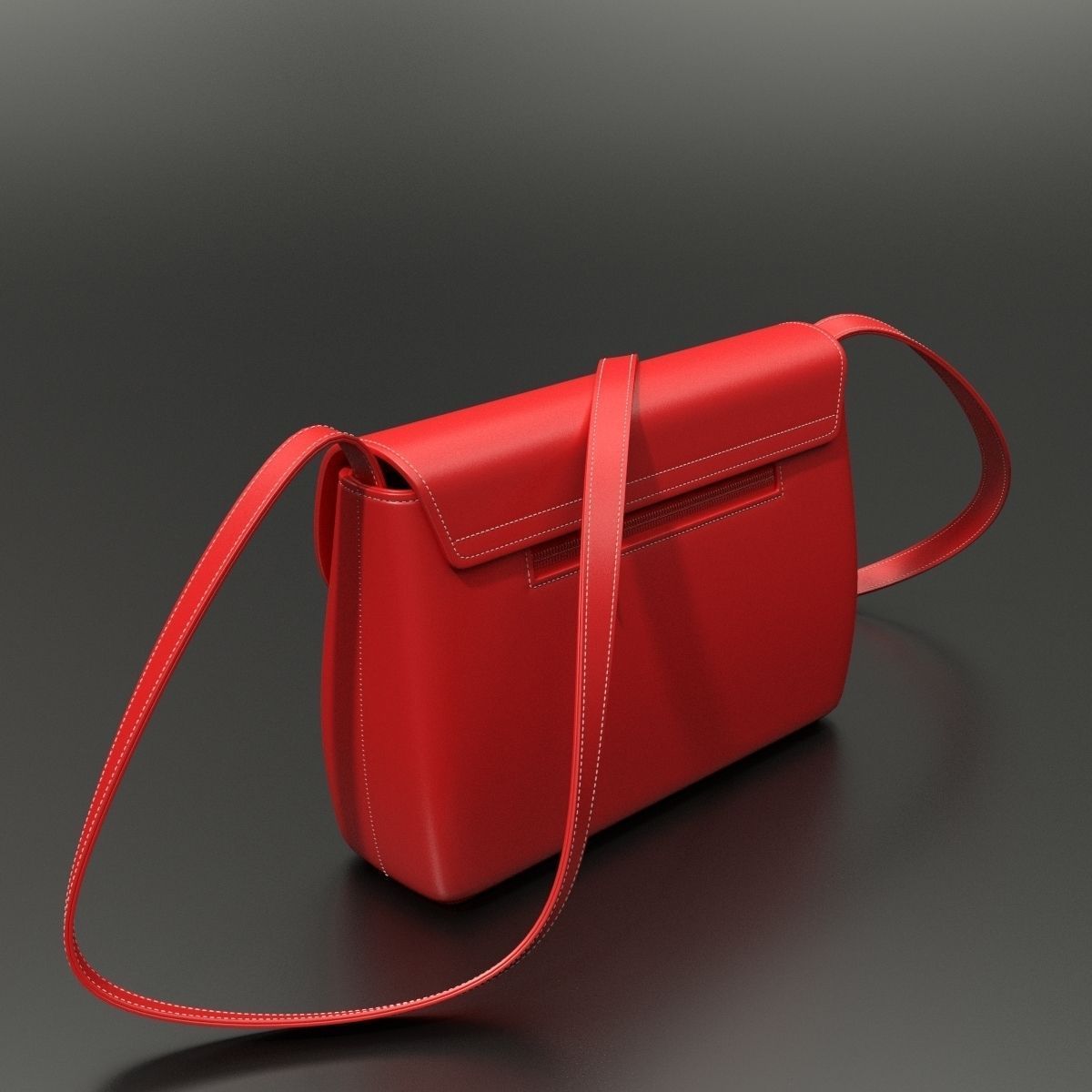 Red handbag 3D model_7