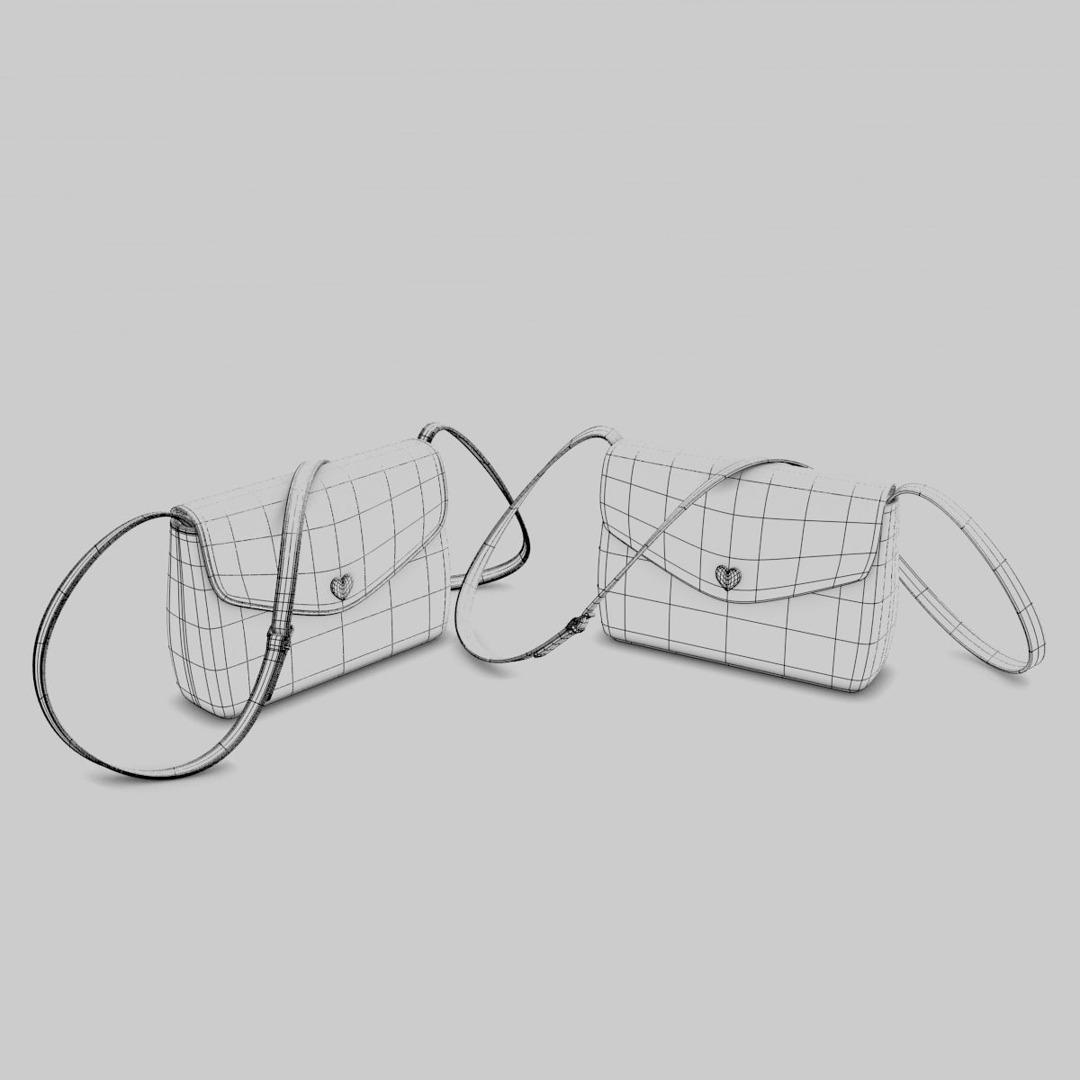 Red handbag 3D model_3