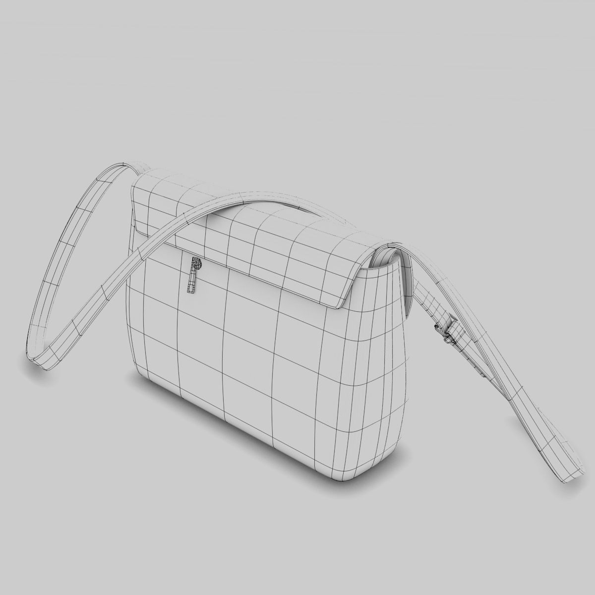 Red handbag 3D model_10
