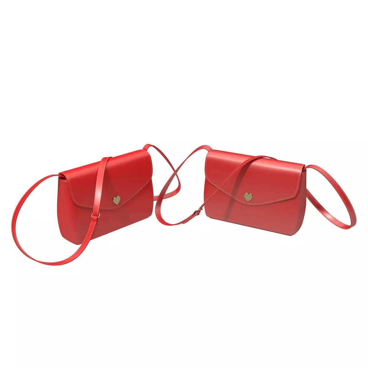 Red handbag 3D model_0