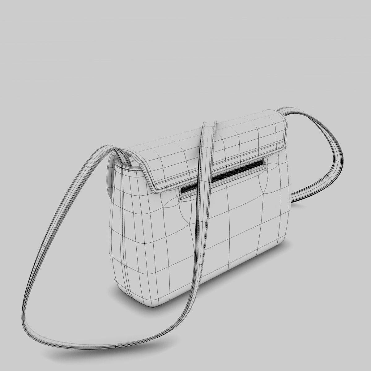 Red handbag 3D model_8