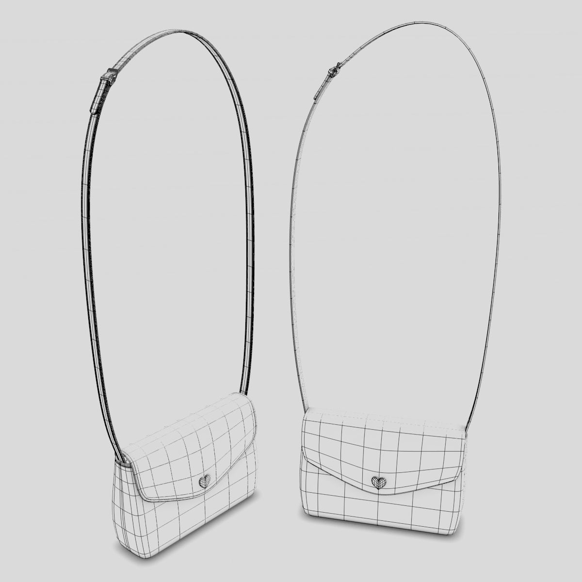 Red handbag 3D model_1