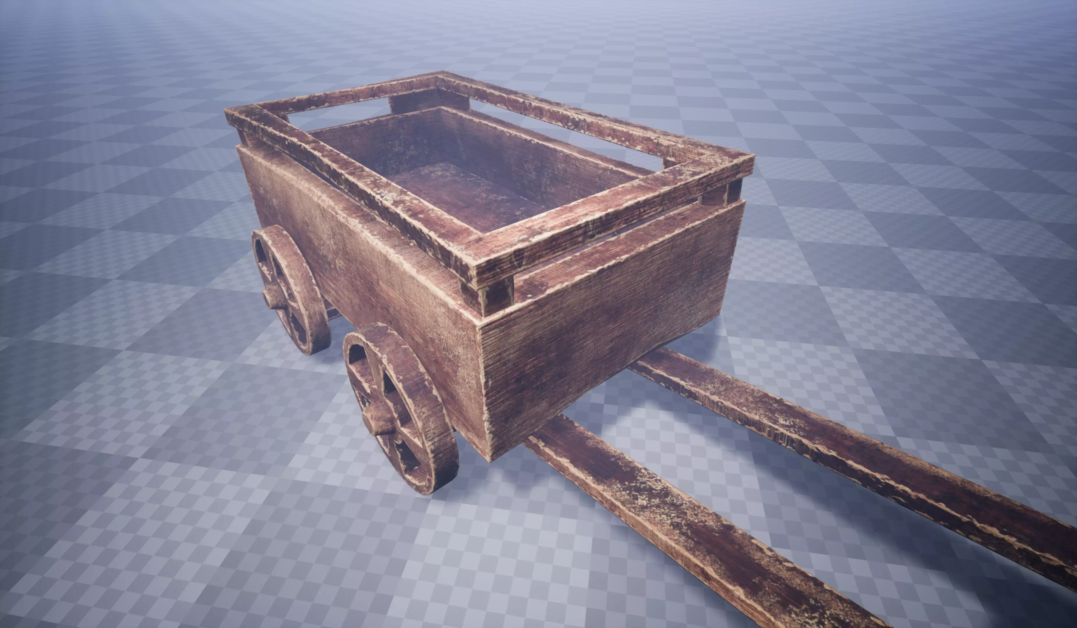 Damaged Cart Low-poly 3D model_0