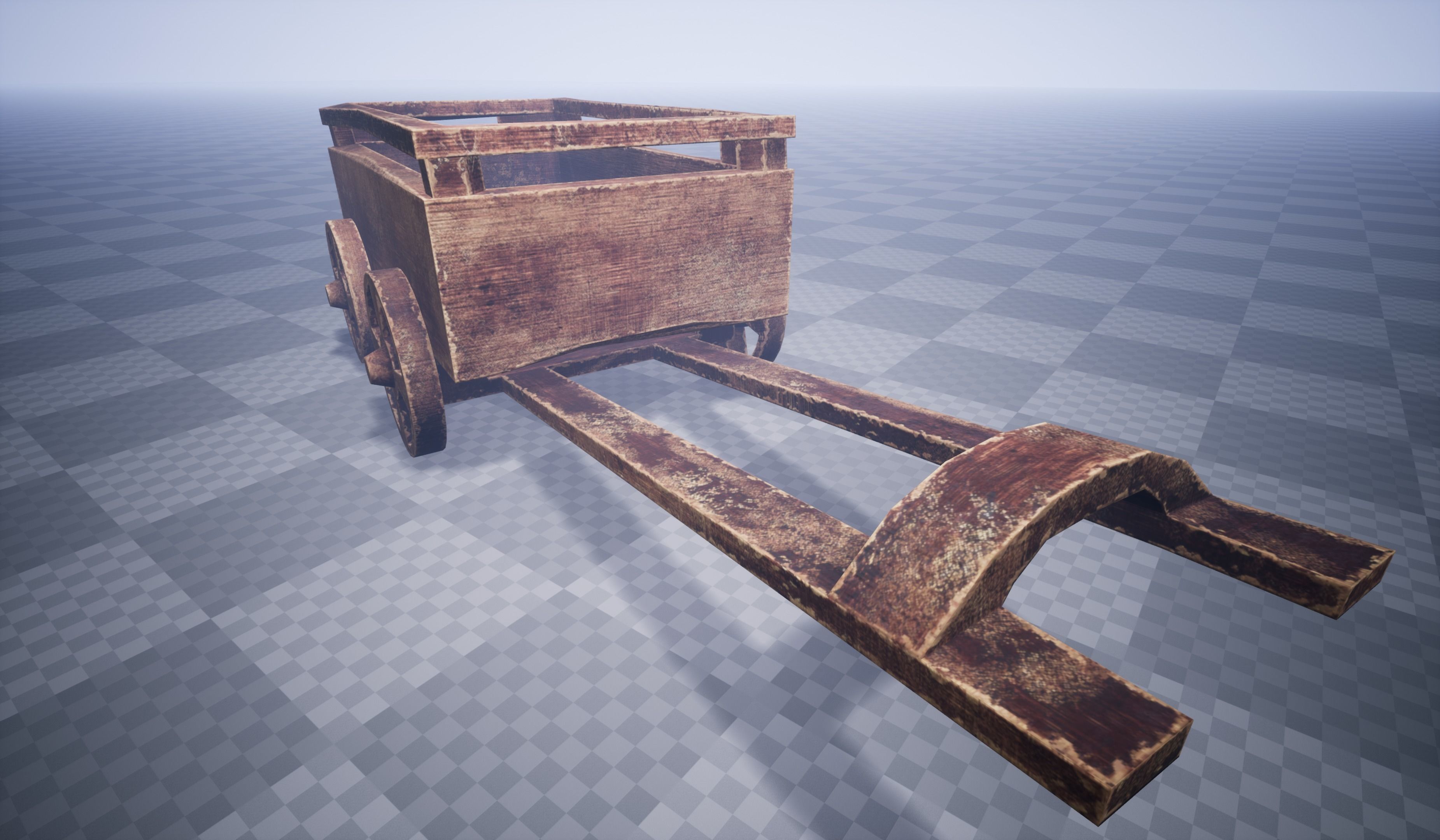 Damaged Cart Low-poly 3D model_14