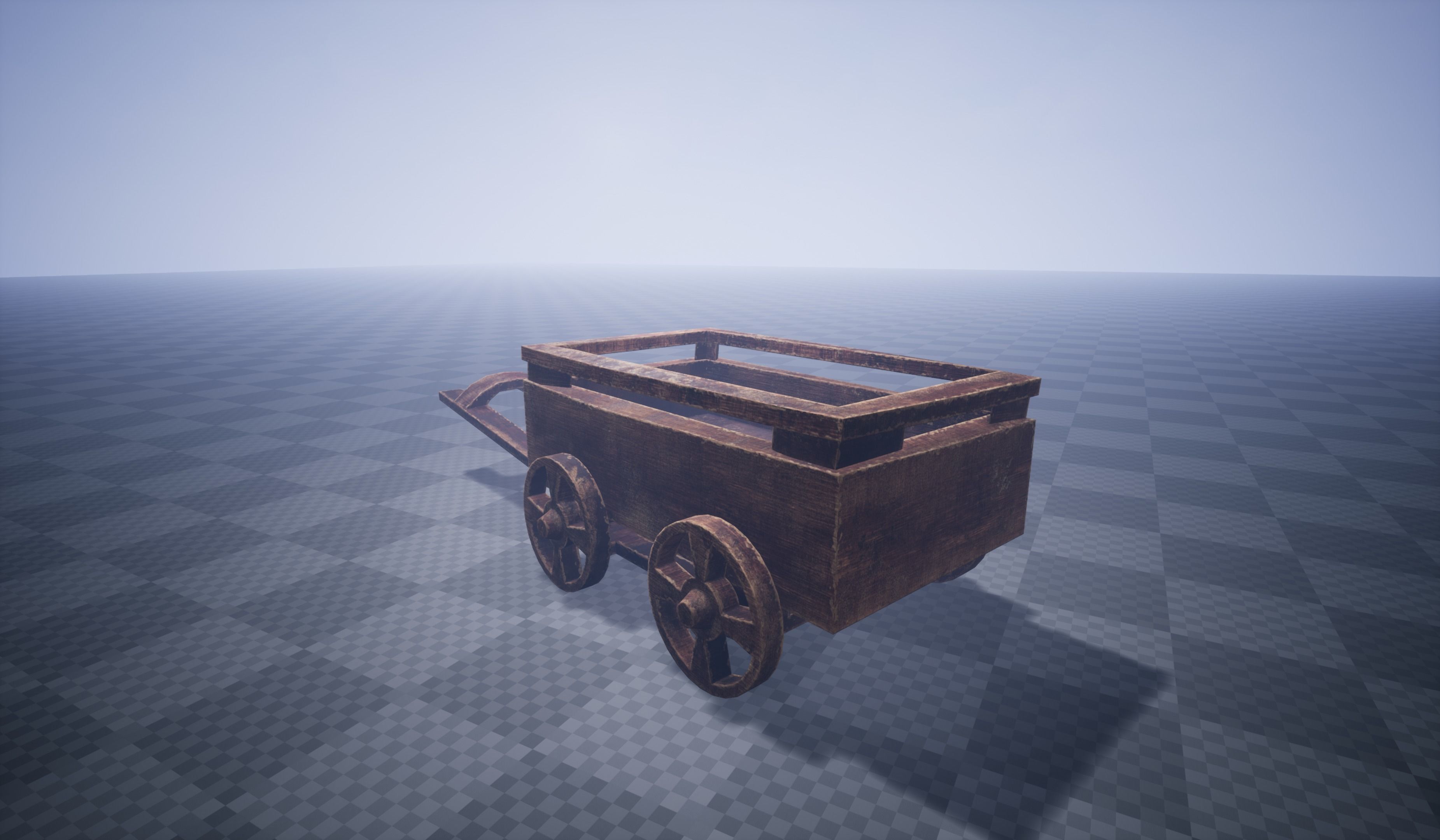 Damaged Cart Low-poly 3D model_1