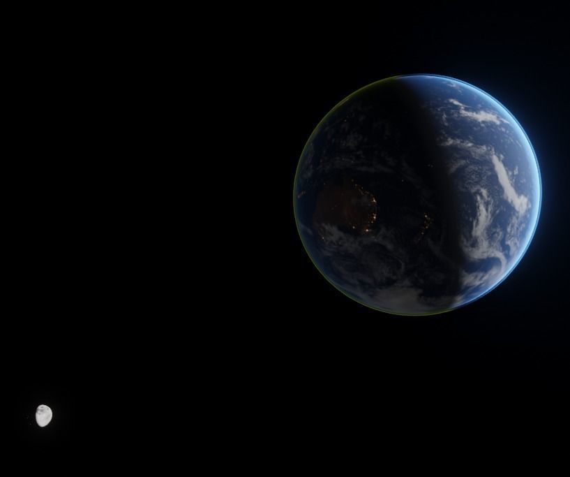 Earth day night cycle with atmosphere  Low-poly 3D model_12