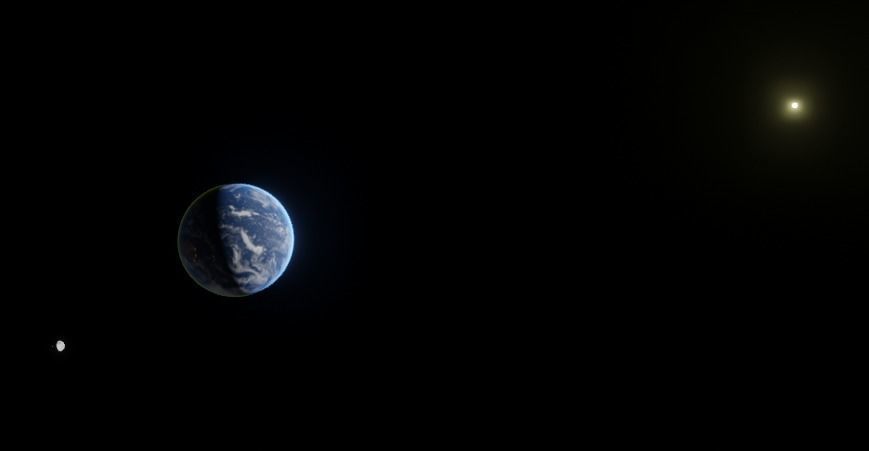 Earth day night cycle with atmosphere  Low-poly 3D model_11