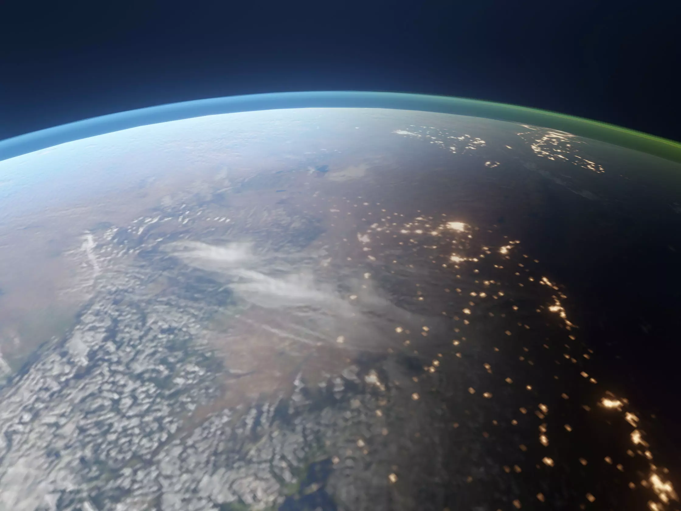 Earth day night cycle with atmosphere  Low-poly 3D model_0