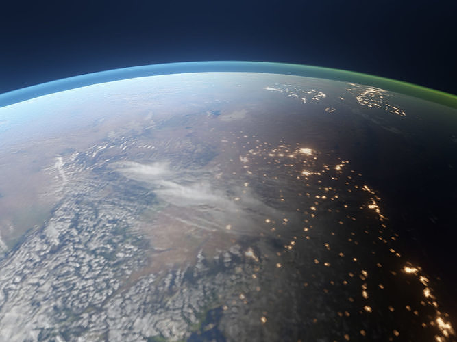 Earth day night cycle with atmosphere  Low-poly 3D model