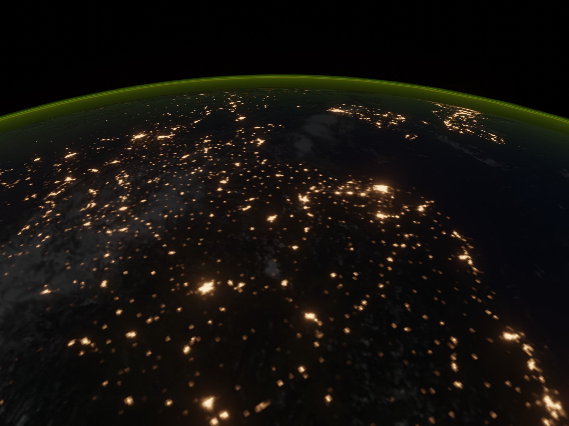 Earth day night cycle with atmosphere  Low-poly 3D model_5