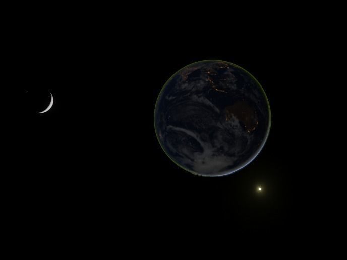 Earth day night cycle with atmosphere  Low-poly 3D model_8