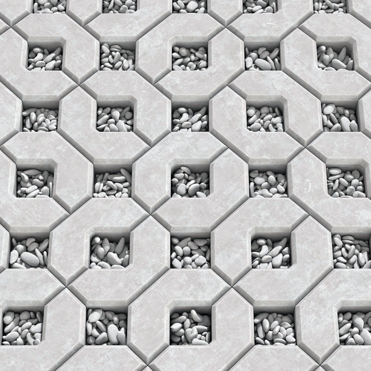 Ecoparking square stone  thick  one part n2 3D model_17