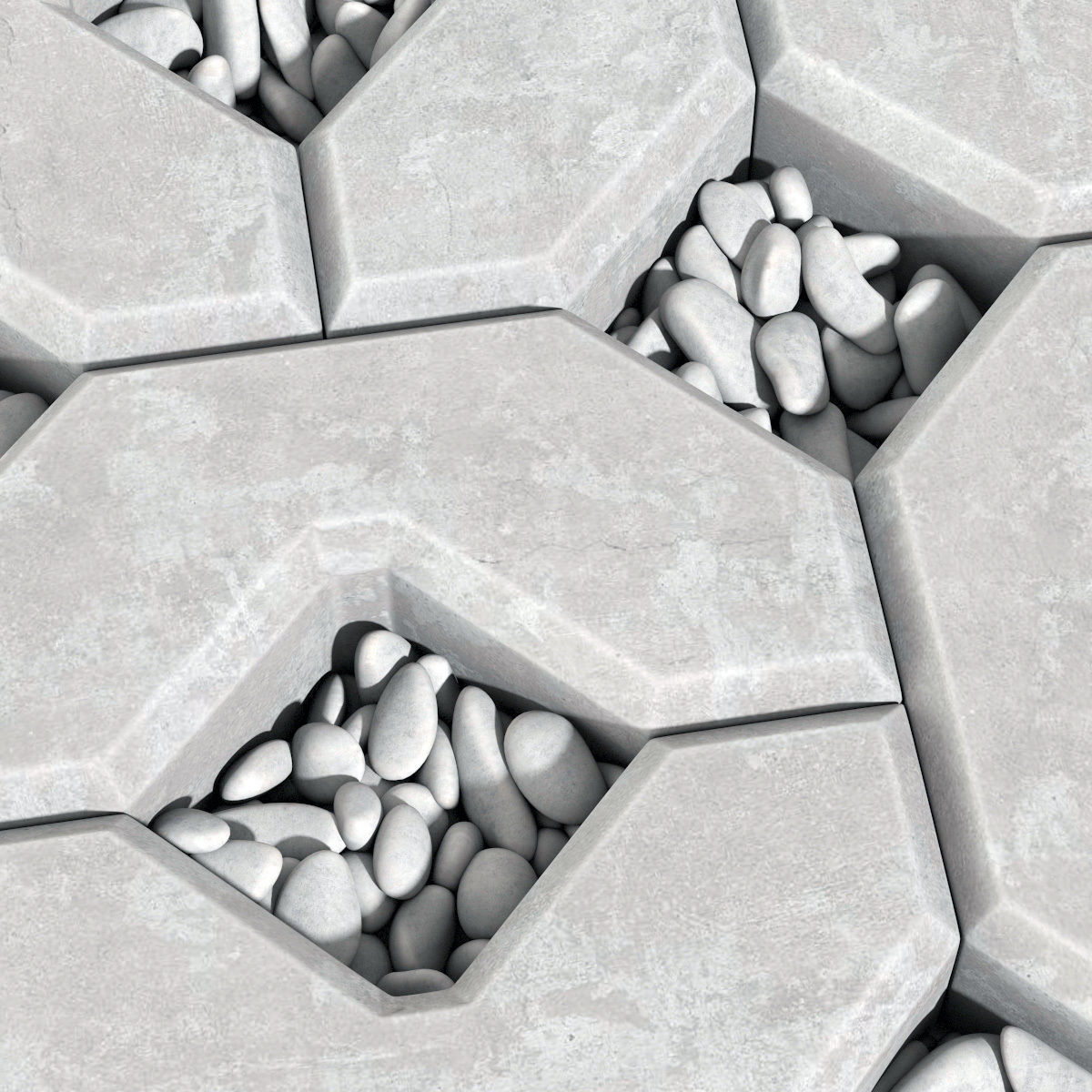 Ecoparking square stone  thick  one part n2 3D model_9