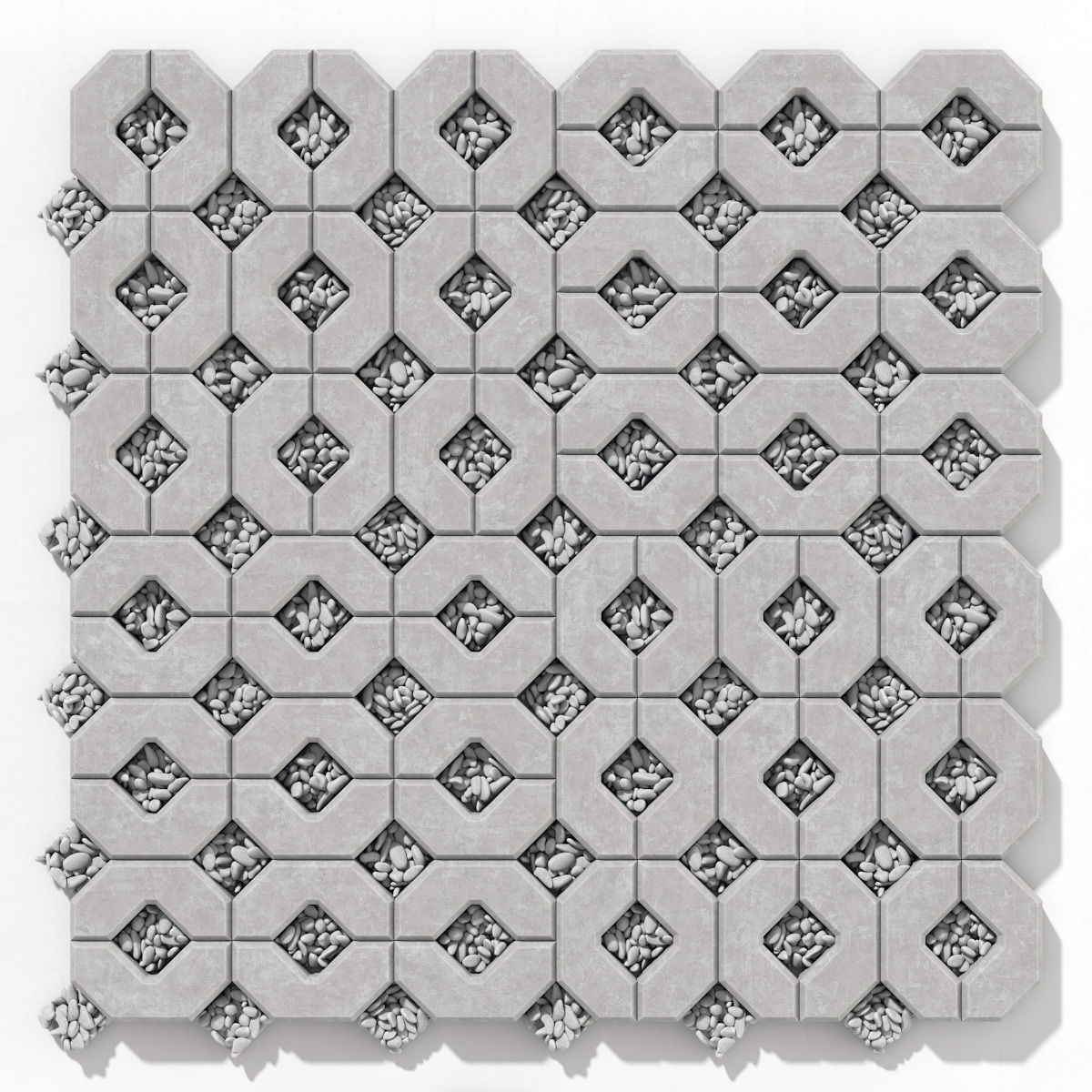 Ecoparking square stone  thick  one part n2 3D model_7