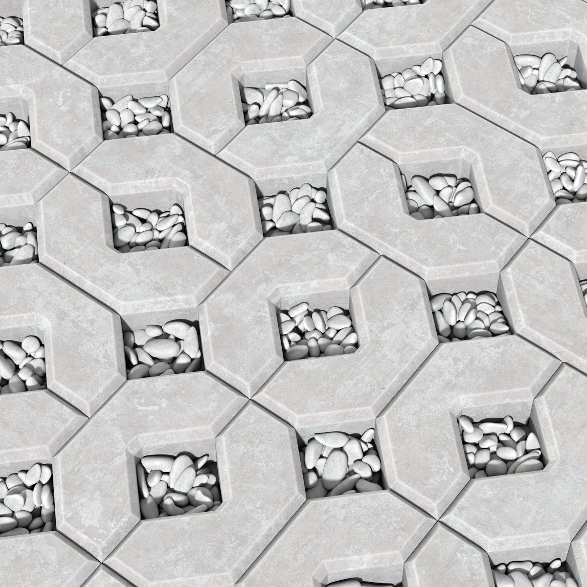 Ecoparking square stone  thick  one part n2 3D model_10