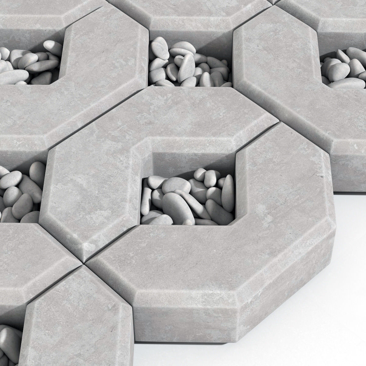 Ecoparking square stone  thick  one part n2 3D model_11