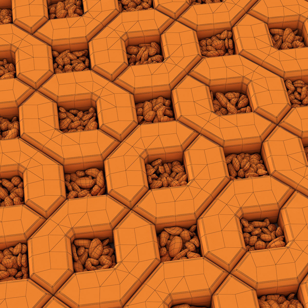 Ecoparking square stone  thick  one part n2 3D model_25