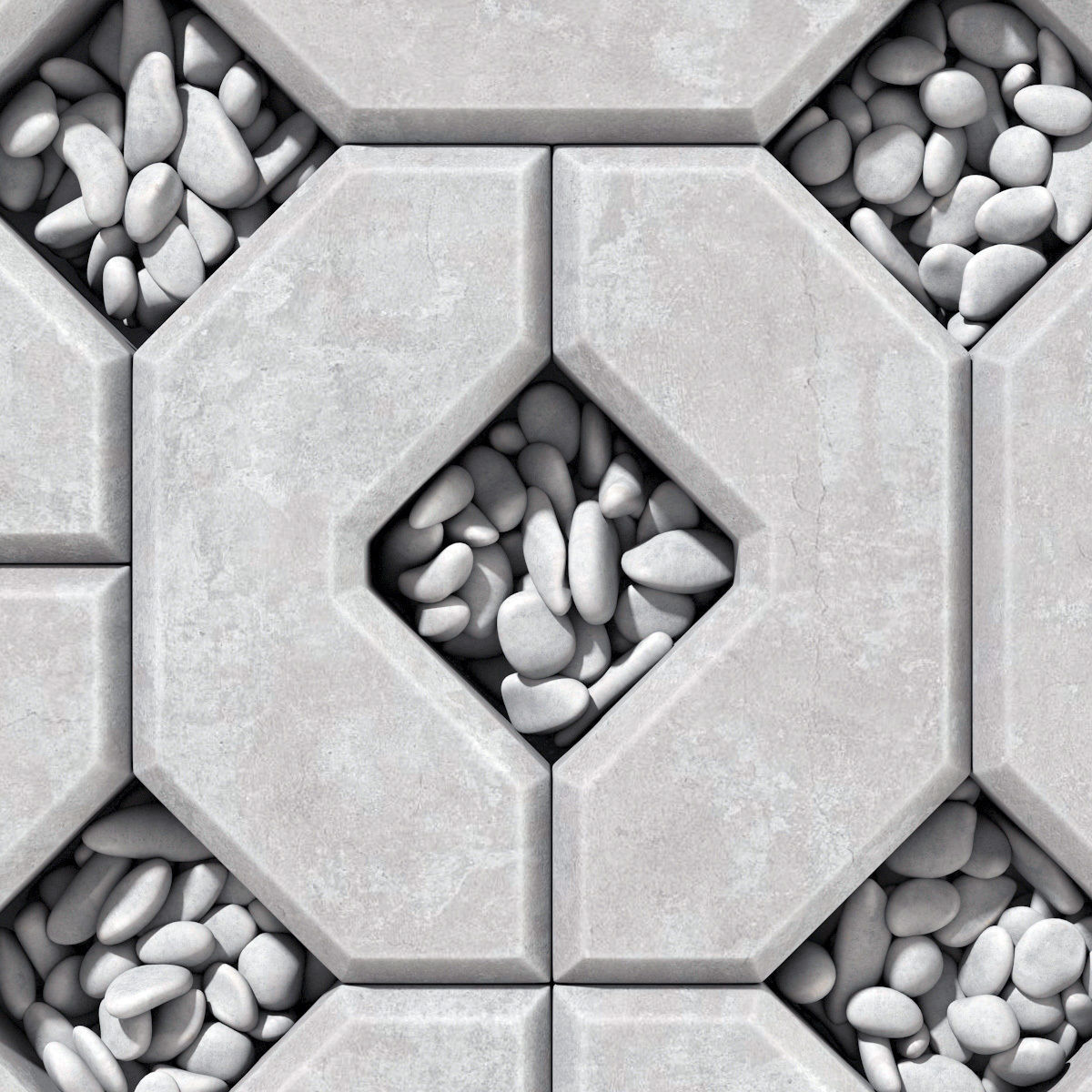 Ecoparking square stone  thick  one part n2 3D model_8