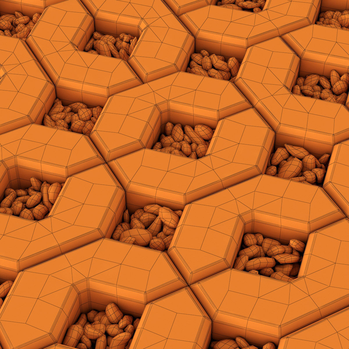 Ecoparking square stone  thick  one part n2 3D model_19