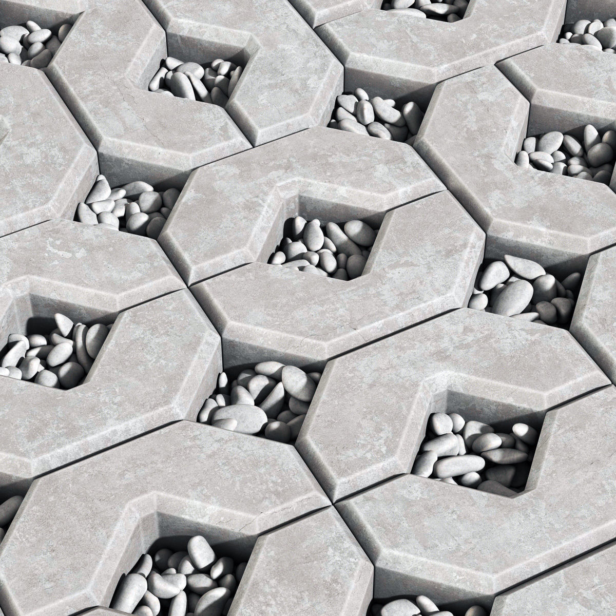 Ecoparking square stone  thick  one part n2 3D model_5