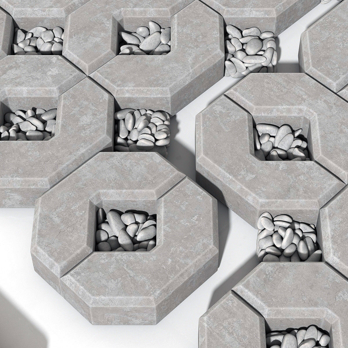 Ecoparking square stone  thick  one part n2 3D model_13