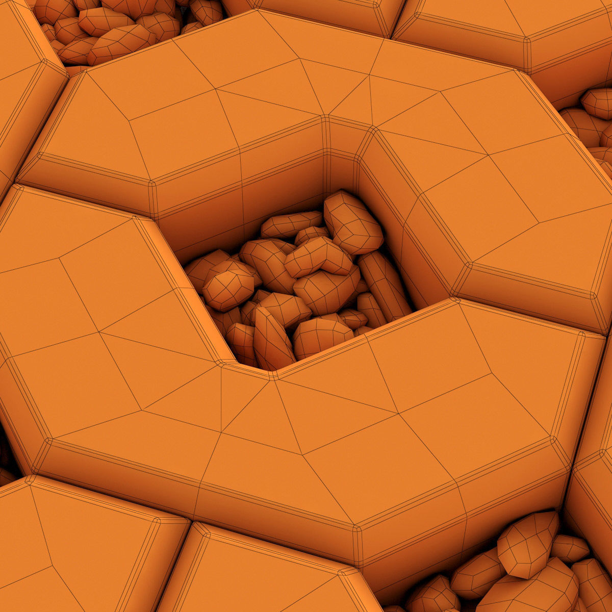 Ecoparking square stone  thick  one part n2 3D model_30