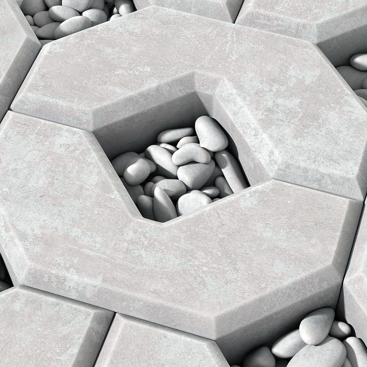 Ecoparking square stone  thick  one part n2 3D model_16