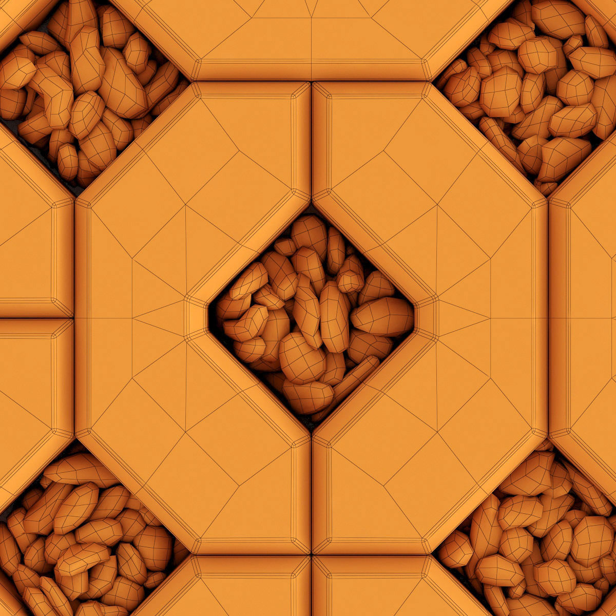 Ecoparking square stone  thick  one part n2 3D model_23