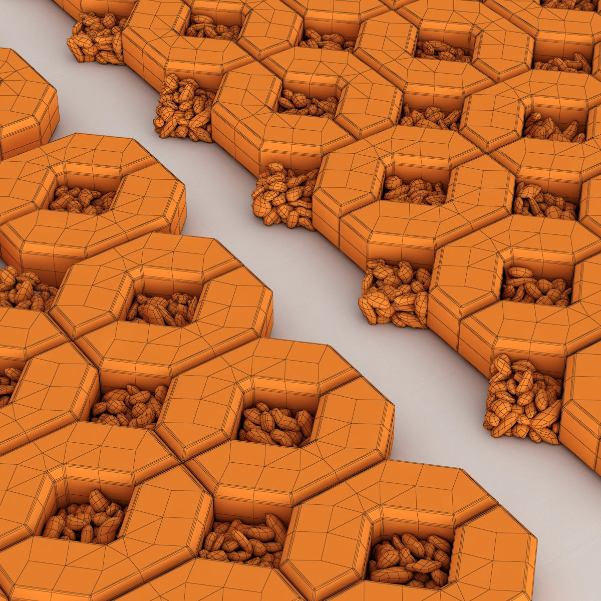 Ecoparking square stone  thick  one part n2 3D model_29