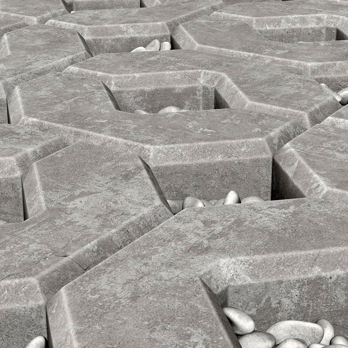 Ecoparking square stone  thick  one part n2 3D model_14