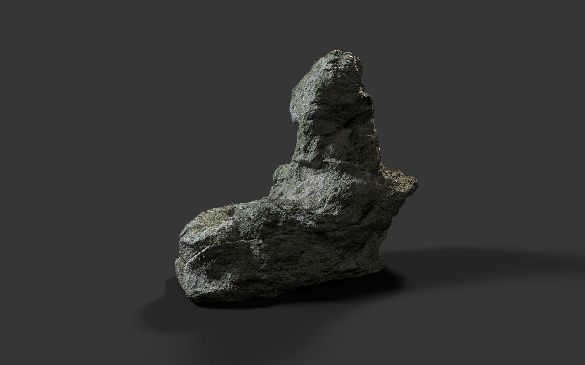 Rock Cliff Low-poly 3D model_3