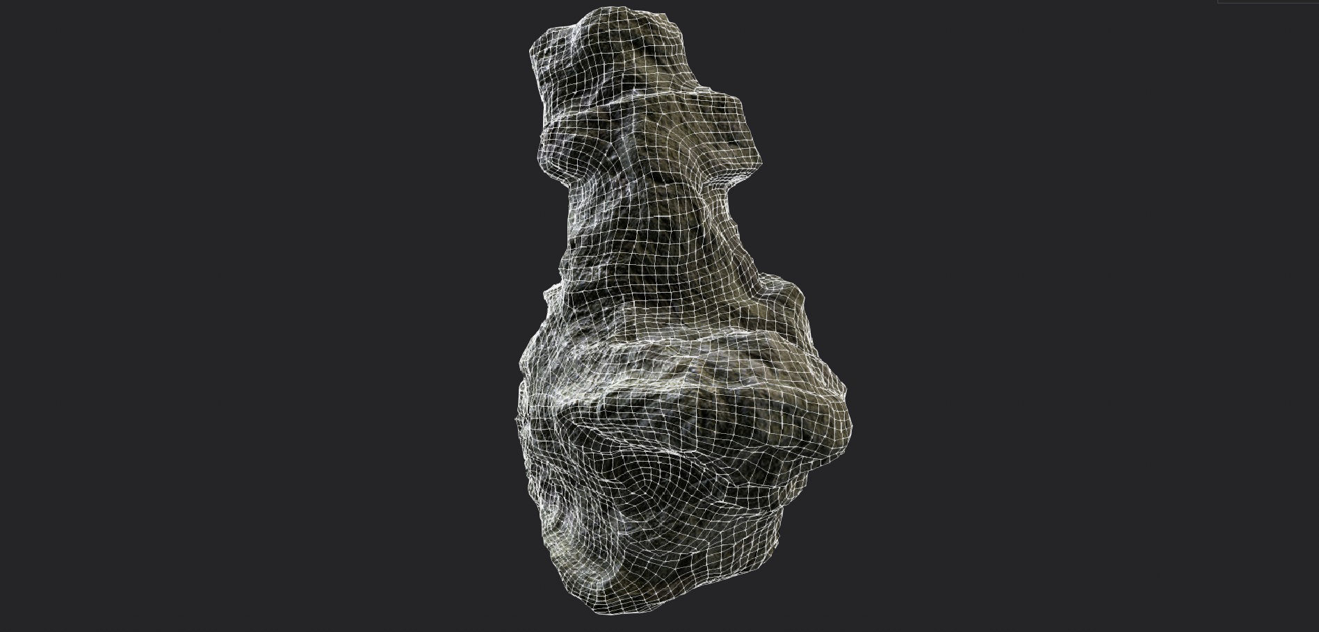 Rock Cliff Low-poly 3D model_9