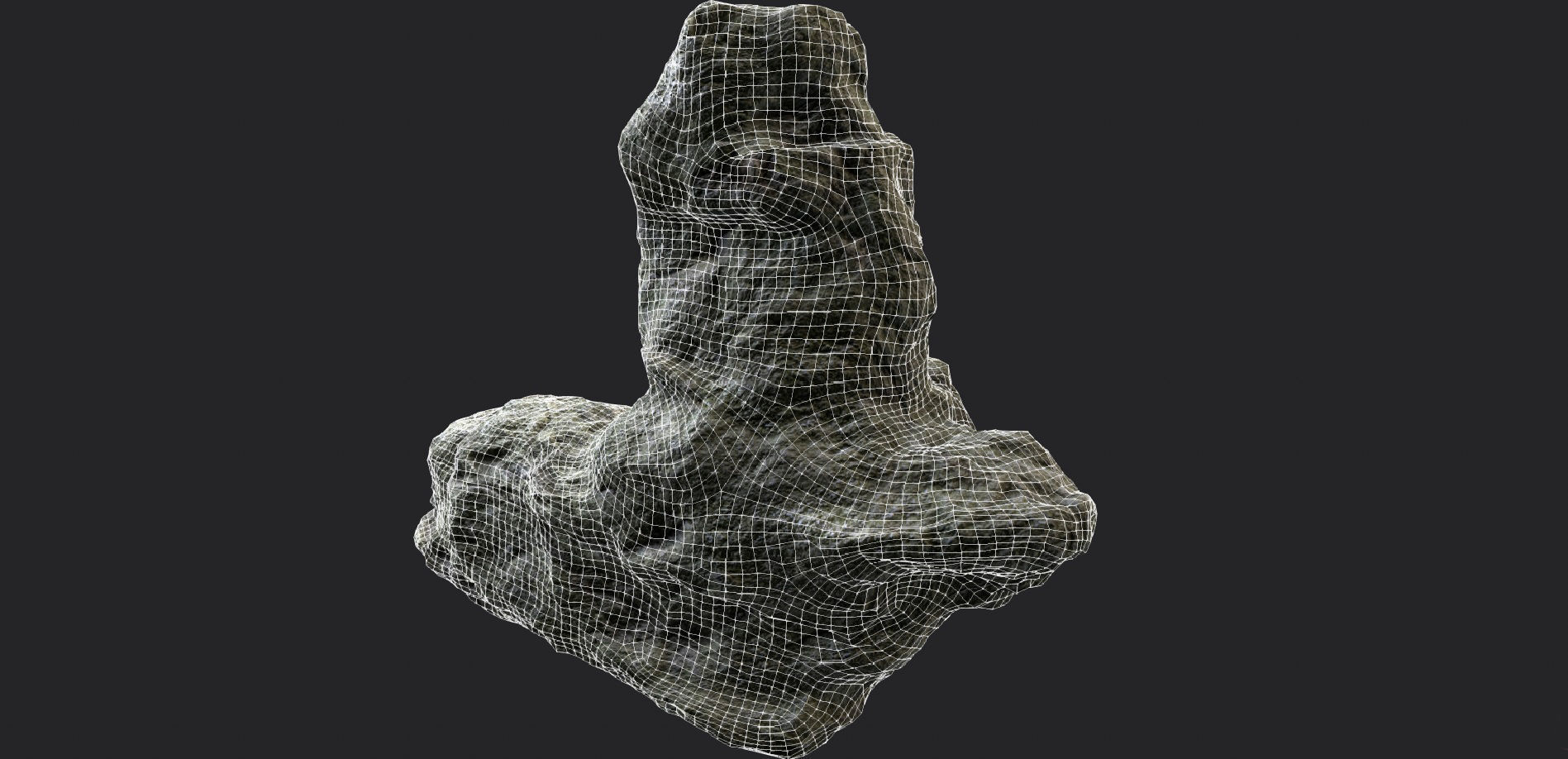 Rock Cliff Low-poly 3D model_5