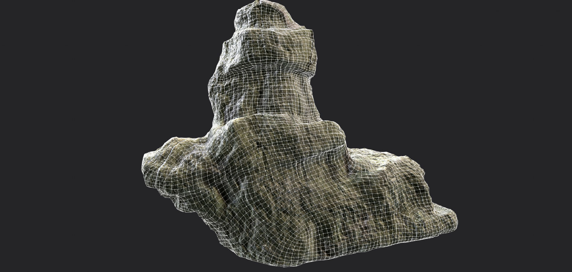 Rock Cliff Low-poly 3D model_8