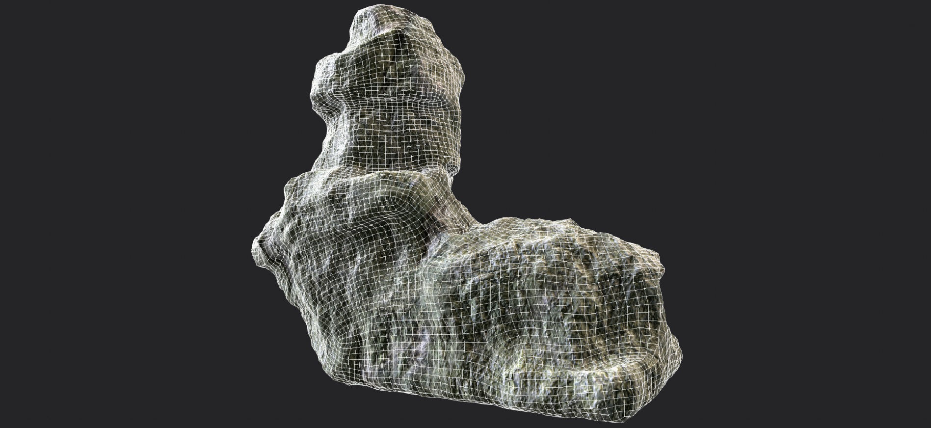 Rock Cliff Low-poly 3D model_7