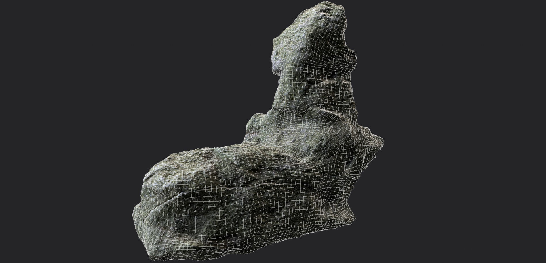 Rock Cliff Low-poly 3D model_6